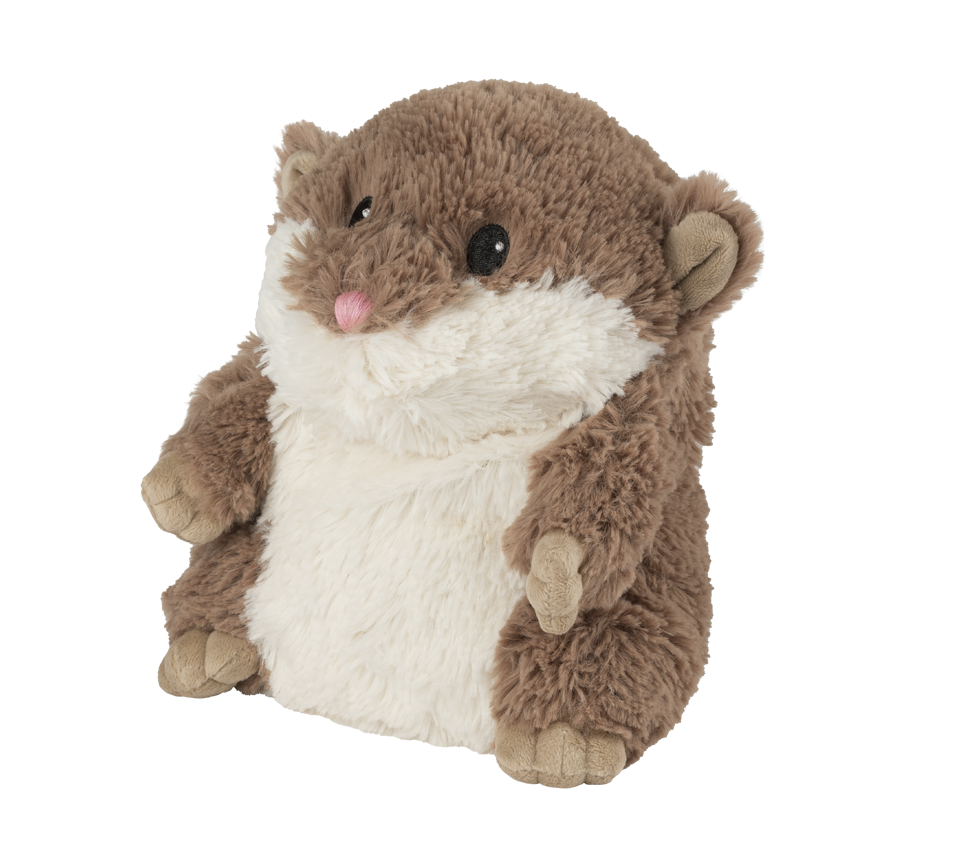 Warmies Hamster, braun-weiß, mikrowellengeeignetes Wärmestofftier, das Wärme speichert und angenehm duftet