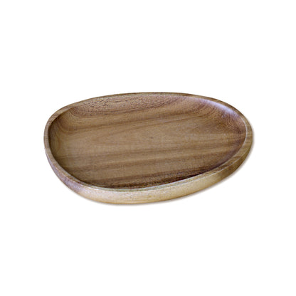 DECCARO Servierplatte Acacia, oval, klein aus braunem Akazienholz. Zeitloses, elegantes Design.