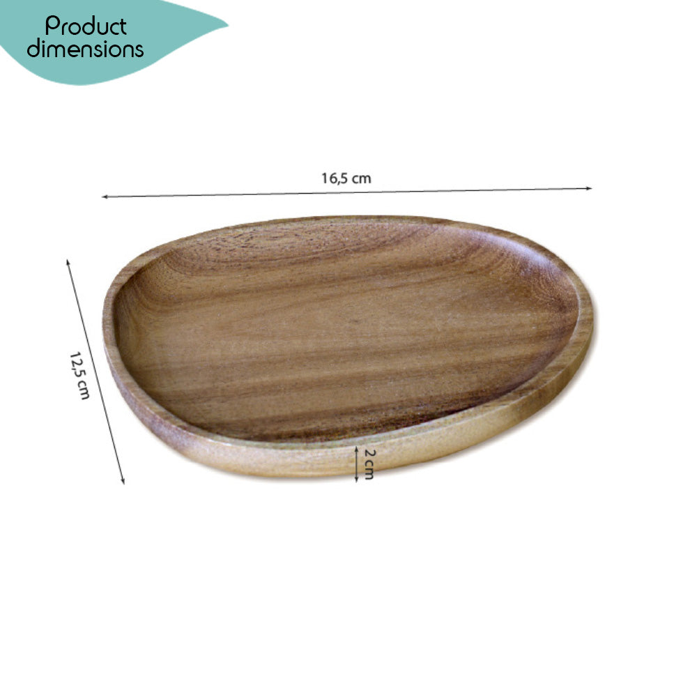 DECCARO Servierplatte Acacia, oval, klein aus braunem Akazienholz. Zeitloses, elegantes Design.