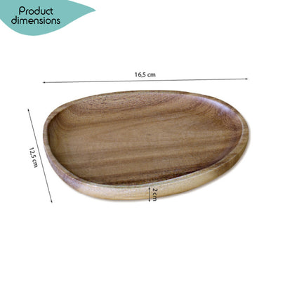 DECCARO Servierplatte Acacia, oval, klein aus braunem Akazienholz. Zeitloses, elegantes Design.