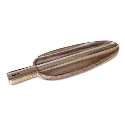 DECCARO Servierplatte Acacia, oval, längliche Form mit Holzsteg als Griff, aus braunem Akazienholz. Zeitloses, elegantes Design. 