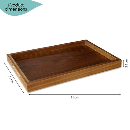 DECCARO Servierplatte Acacia, groß, eckige Form, aus braunem Akazienholz. Zeitloses, elegantes Design. 