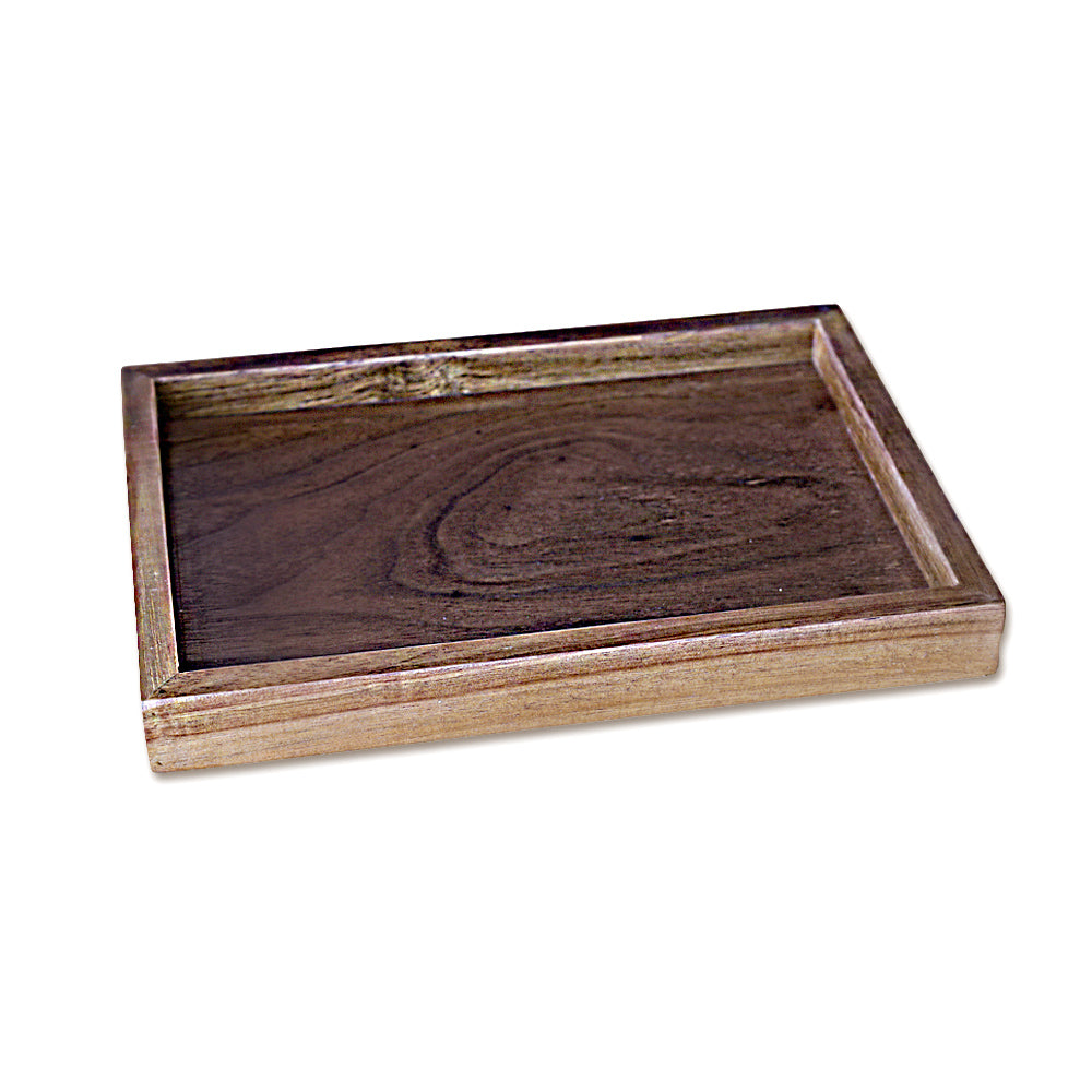 DECCARO Servierplatte Acacia, mittlere Größe, eckige Form, aus braunem Akazienholz. Zeitloses, elegantes Design. 