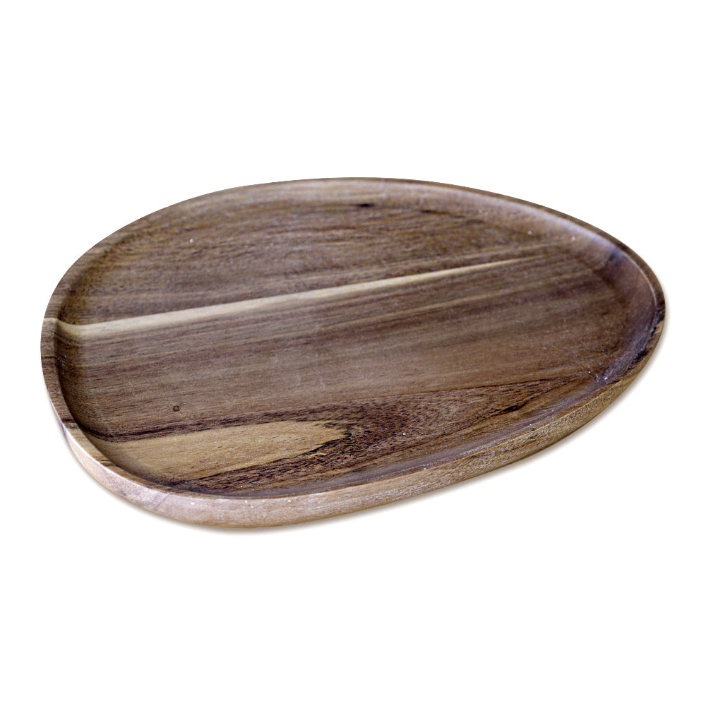 DECCARO Servierplatte Acacia, groß, ovale Form, aus braunem Akazienholz. Zeitloses, elegantes Design. 