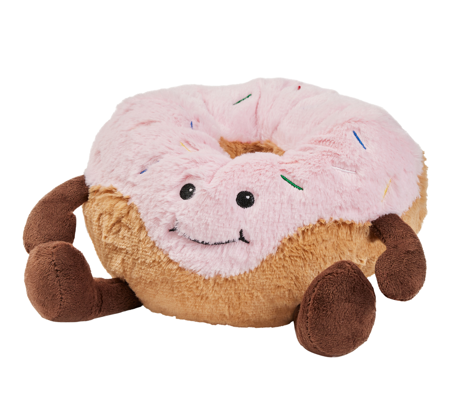 Warmies Donut, braun-rosa, mikrowellengeeignetes Wärmestofftier, das Wärme speichert und angenehm duftet