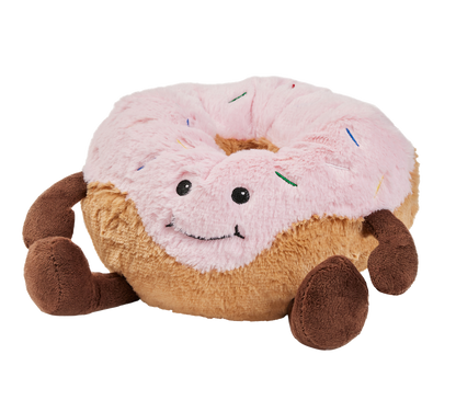 Warmies Donut, braun-rosa, mikrowellengeeignetes Wärmestofftier, das Wärme speichert und angenehm duftet