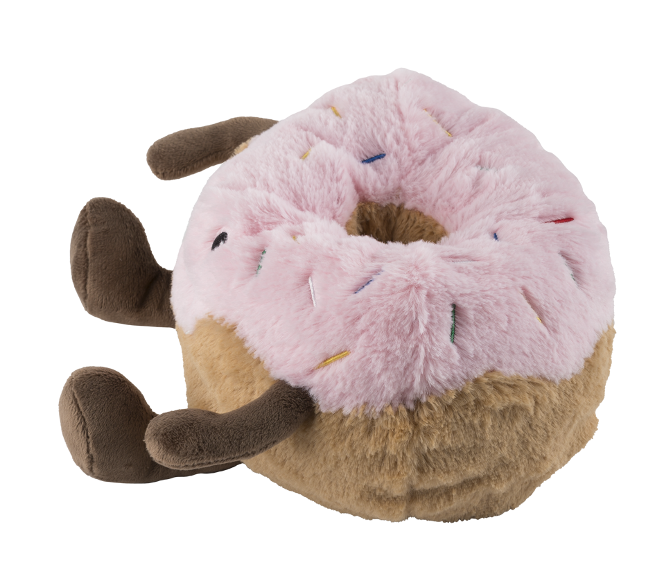 Warmies Donut, braun-rosa, mikrowellengeeignetes Wärmestofftier, das Wärme speichert und angenehm duftet