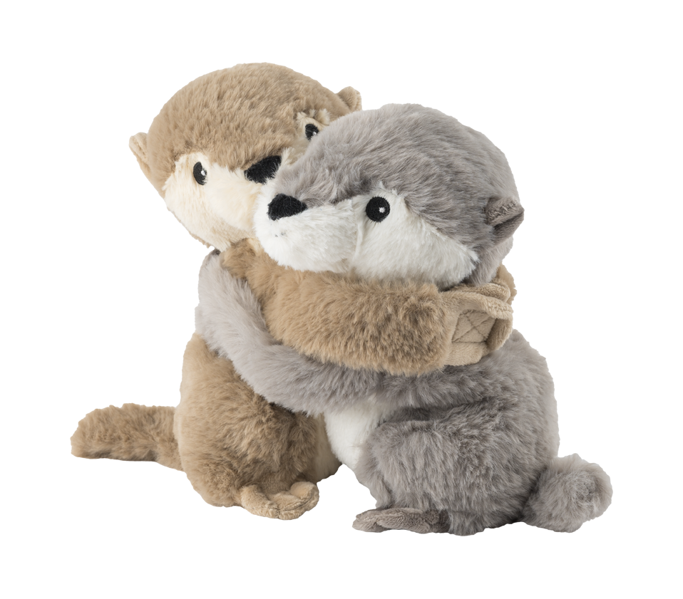 Warmies Kuschelfreunde Otter, braun-grau, mikrowellengeeignetes Wärmestofftier, das Wärme speichert und angenehm duftet