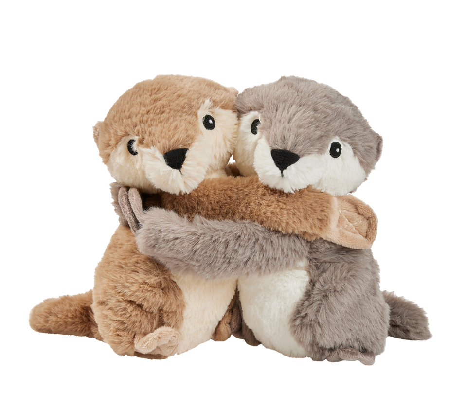 Warmies Kuschelfreunde Otter, braun-grau, mikrowellengeeignetes Wärmestofftier, das Wärme speichert und angenehm duftet
