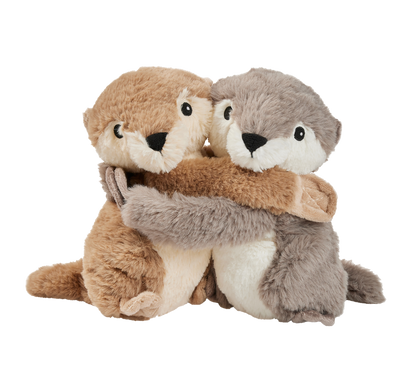 Warmies Kuschelfreunde Otter, braun-grau, mikrowellengeeignetes Wärmestofftier, das Wärme speichert und angenehm duftet