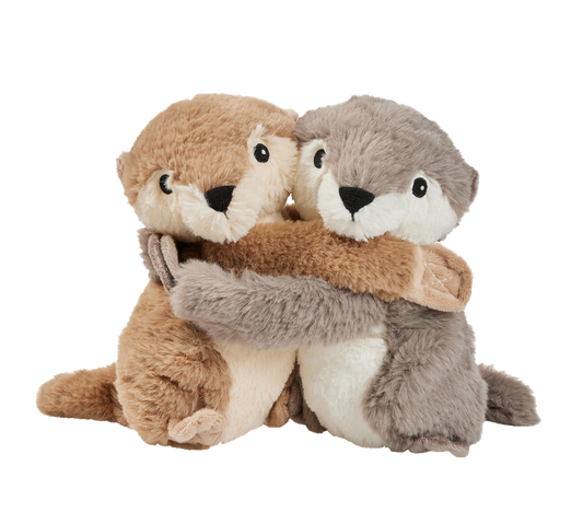 Warmies Kuschelfreunde Otter, braun-grau, mikrowellengeeignetes Wärmestofftier, das Wärme speichert und angenehm duftet