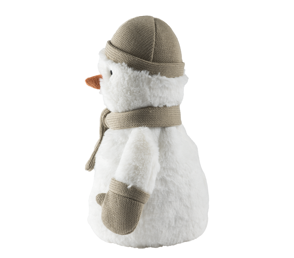 Warmies Schneemann, weiß-grau, mikrowellengeeignetes Wärmestofftier, das Wärme speichert und angenehm duftet