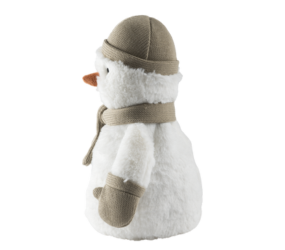 Warmies Schneemann, weiß-grau, mikrowellengeeignetes Wärmestofftier, das Wärme speichert und angenehm duftet