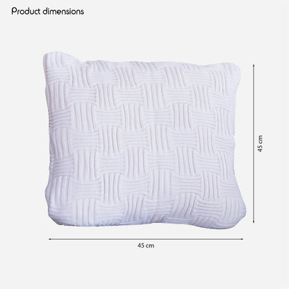 DECCARO Kissenhülle Square aus Strickgewebe mit modernem, streifenförmigem Webmuster, Größe 45 x 45 cm, quadratisch, weiß