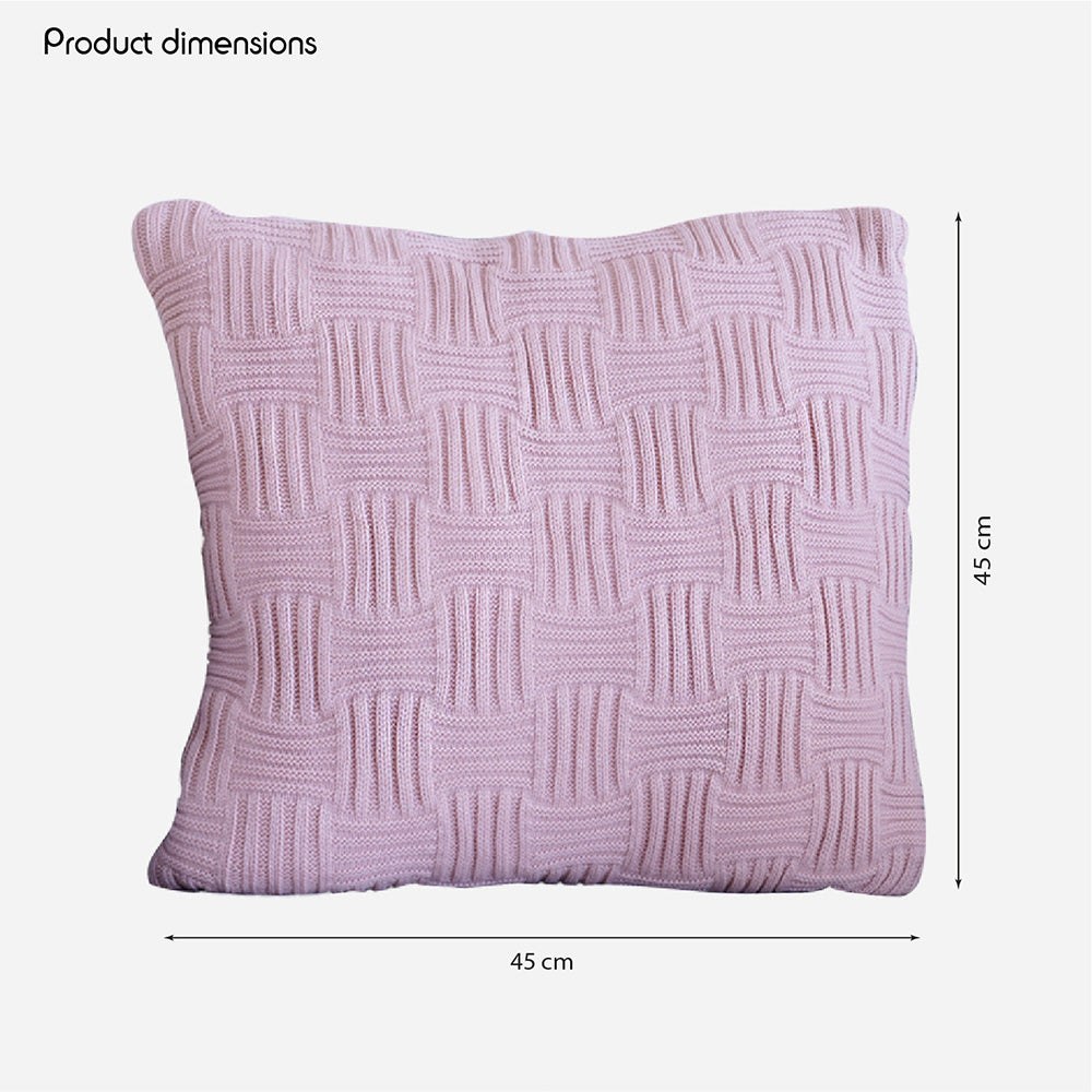 DECCARO Kissenhülle Square aus Strickgewebe mit modernem, streifenförmigem Webmuster, Größe 45 x 45 cm, quadratisch, rosa