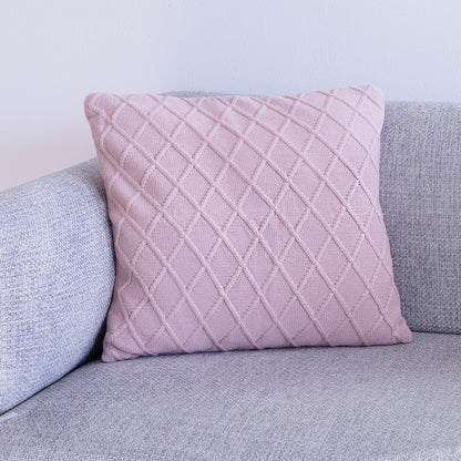 DECCARO Kissenhülle Diamond aus Strickgewebe mit modernem, rautenförmigem Webmuster, Größe 45 x 45 cm, quadratisch, rosa