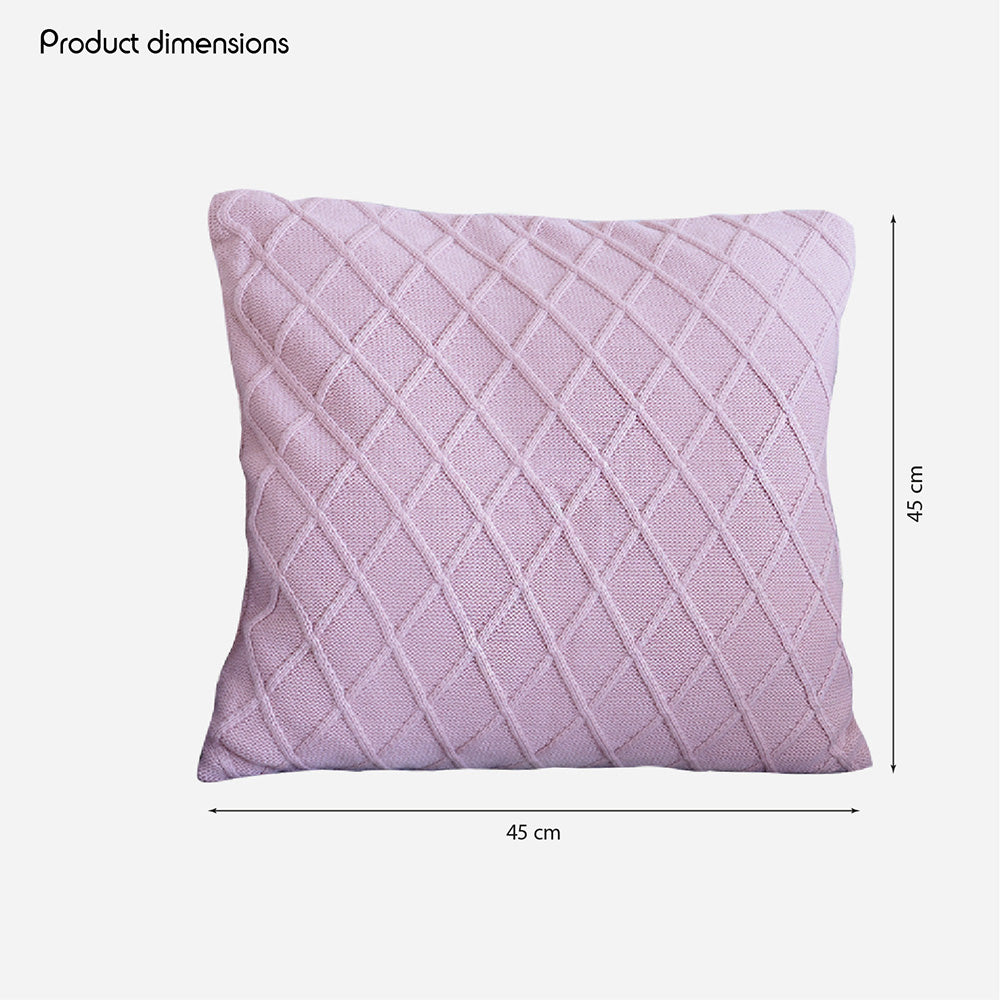 DECCARO Kissenhülle Diamond aus Strickgewebe mit modernem, rautenförmigem Webmuster, Größe 45 x 45 cm, quadratisch, rosa