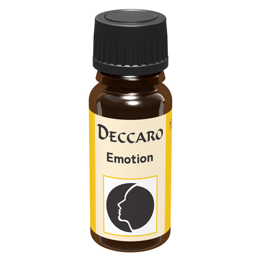 DECCARO Aromaöle zur Wohnraum-Aromatisierung. Inhalt 10ml, Parfüm-Öl Duftrichtung Emotion, geschlossene Flasche