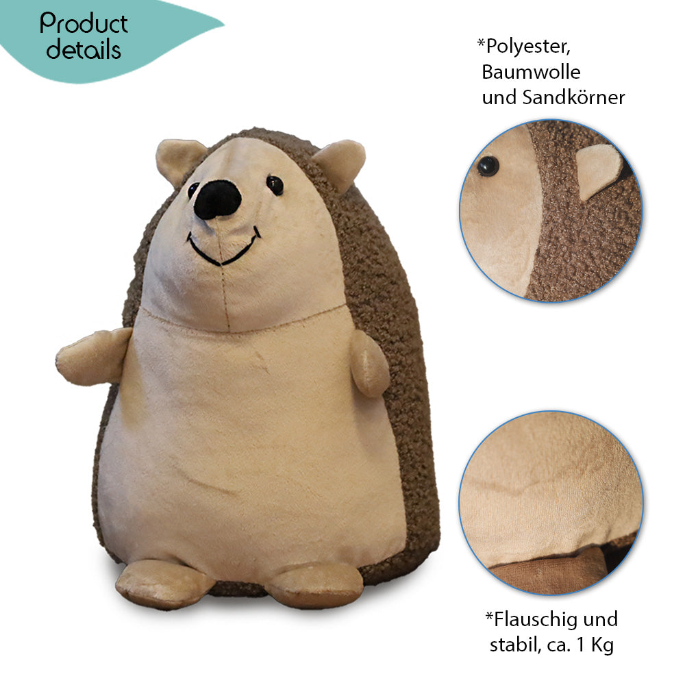 DECCARO Türstopper „Igel“. Türsack in niedlicher Igelform in braun-beige gehalten. Schwerer, gefüllter Kern.