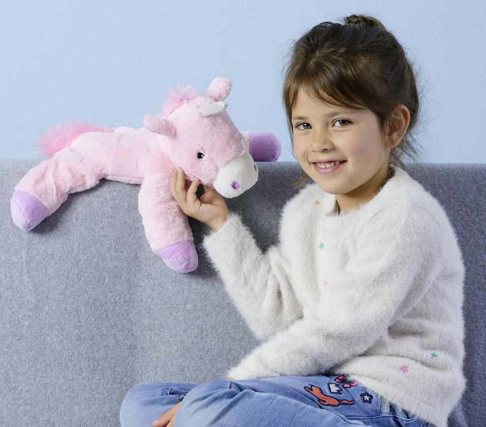 Warmies Einhorn, rosa-lila, mikrowellengeeignetes Wärmestofftier, das Wärme speichert und angenehm duftet
