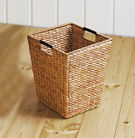 papierkorb aus bananenblatt von frank flechtwaren. 23 x 23 x 30 cm mit zwei seitlichen griffen