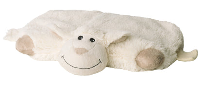 Warmies Multi Wärmekissen Schaf, weiß-beige, mikrowellengeeignetes Wärmestofftier, das Wärme speichert und angenehm duftet, Ansicht flachliegendes Kissen